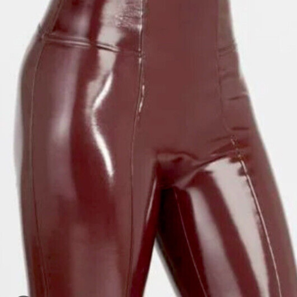 spanx faux patent leather leggings ruby